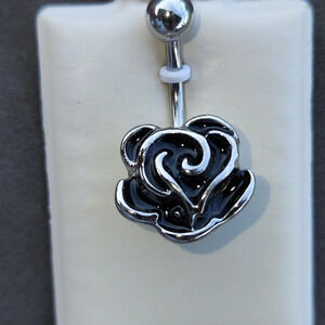 🌻🌻Rose Belly Button Ring Solid Stainless Steel and Brass - 14G